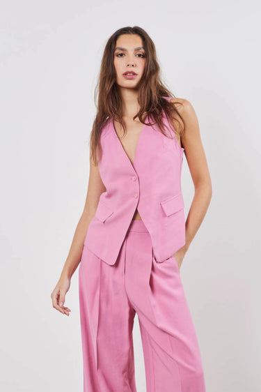 Top sans manches boutonné