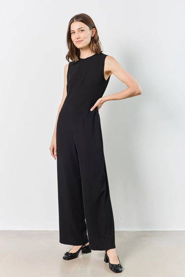sm jumpsuit with round neck and back zip