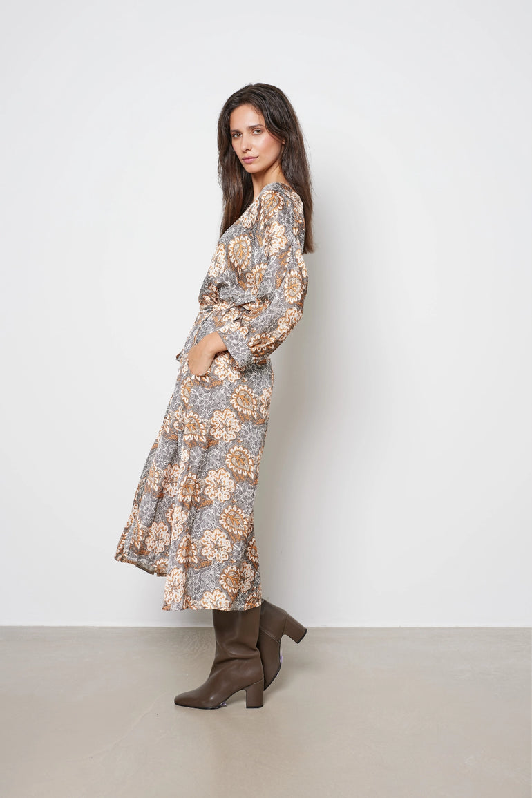 Robe midi col V manches longues femme - photo 2 - Love at Me