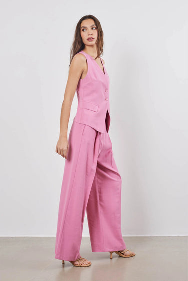 Top sans manches boutonné