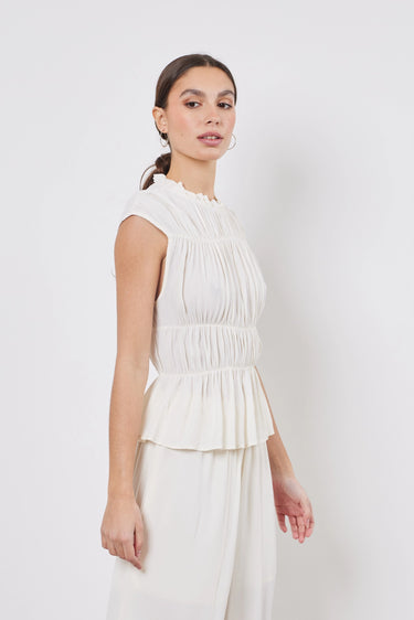 Top sans manches avec plis