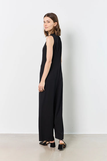 sm jumpsuit with round neck and back zip