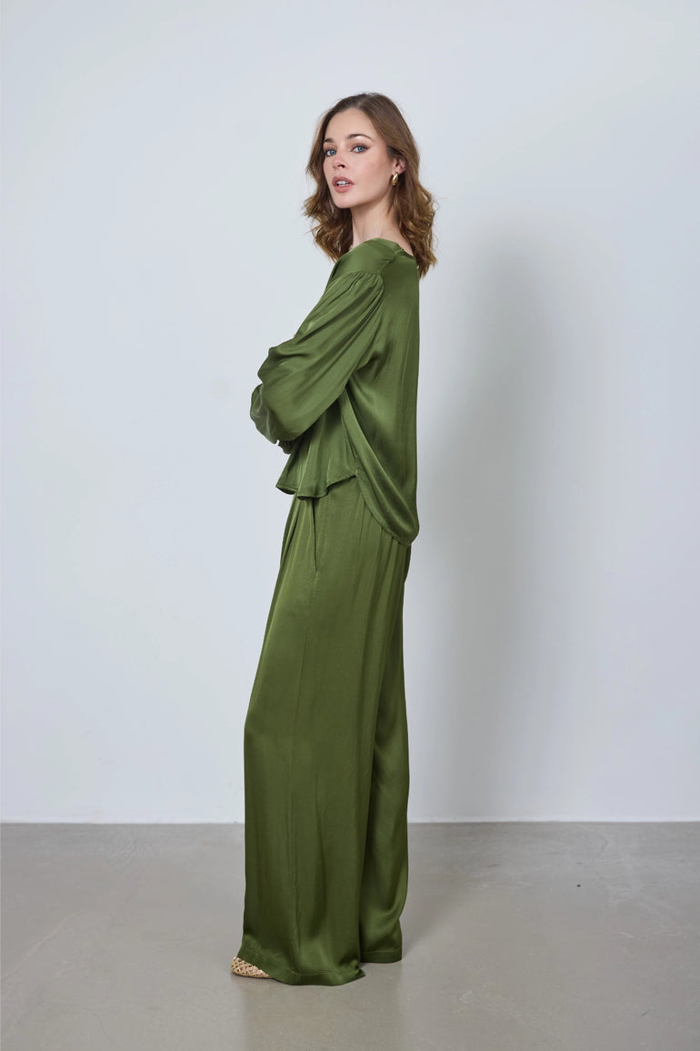 Pantalon long en satin femme - photo 2 - Love at Me