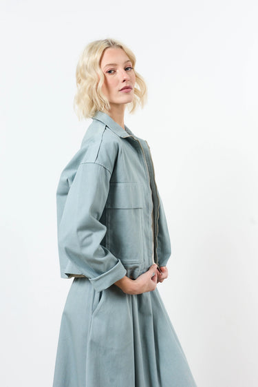 Veste zippée 100% coton avec poches plaquées