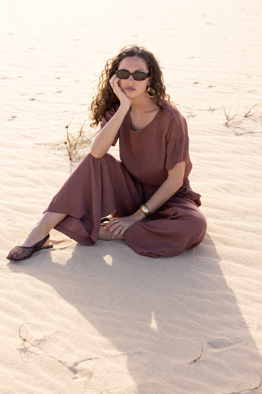 Blouse manches courtes élastiquée à la taille