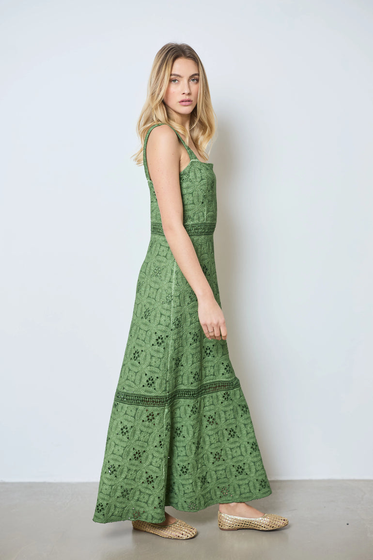Robe longue en coton col carré sans manches femme - photo 2 - Love at Me