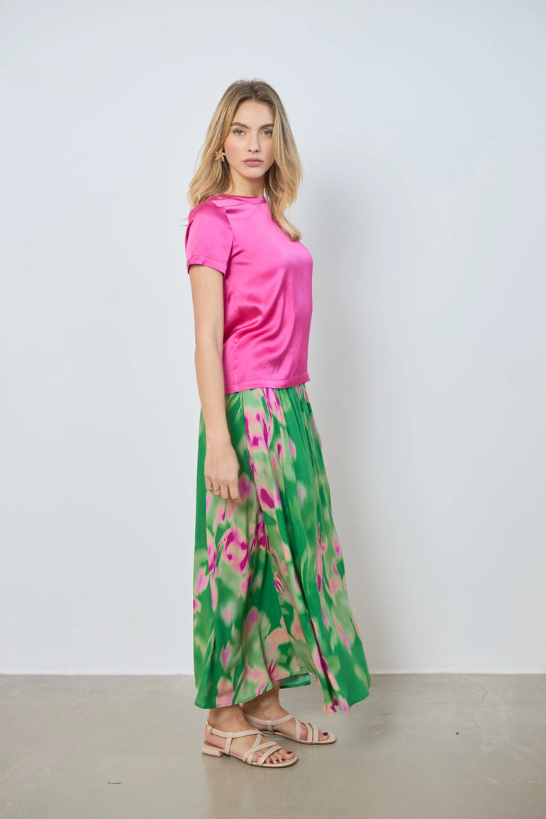 T-shirt en satin col rond manches courtes femme - photo 2 - Love at Me