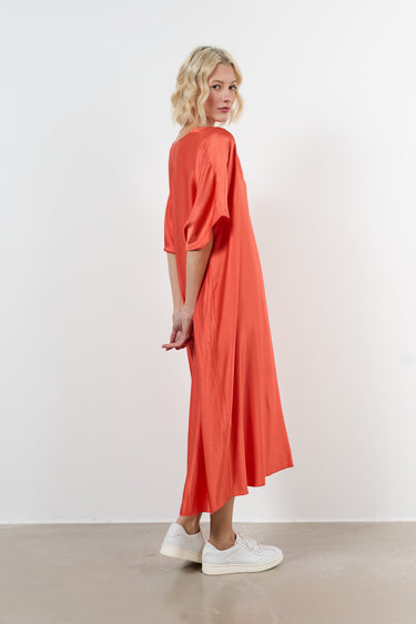 Effen satijnen kaftanjurk 