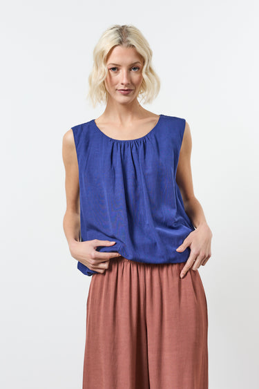 Top sans manche bouffant