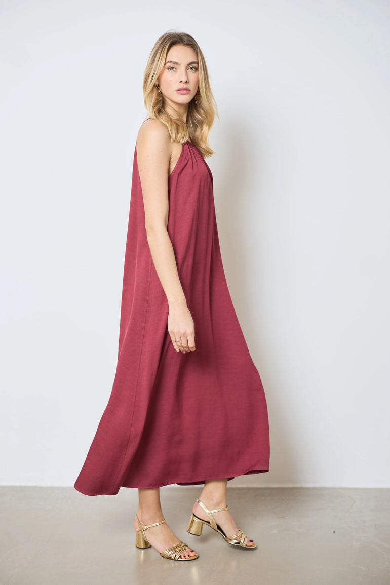 Robe Ella longue à fines bretelles femme, mélange viscose et lin - photo 7 - Love at Me