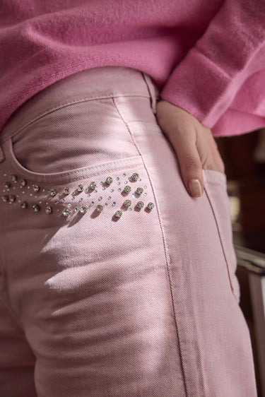 Jeans Hoxton color avec strass