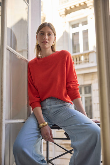 Pull col rond manches longues