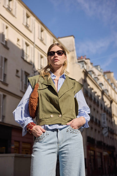 Veste sans manches  100% coton