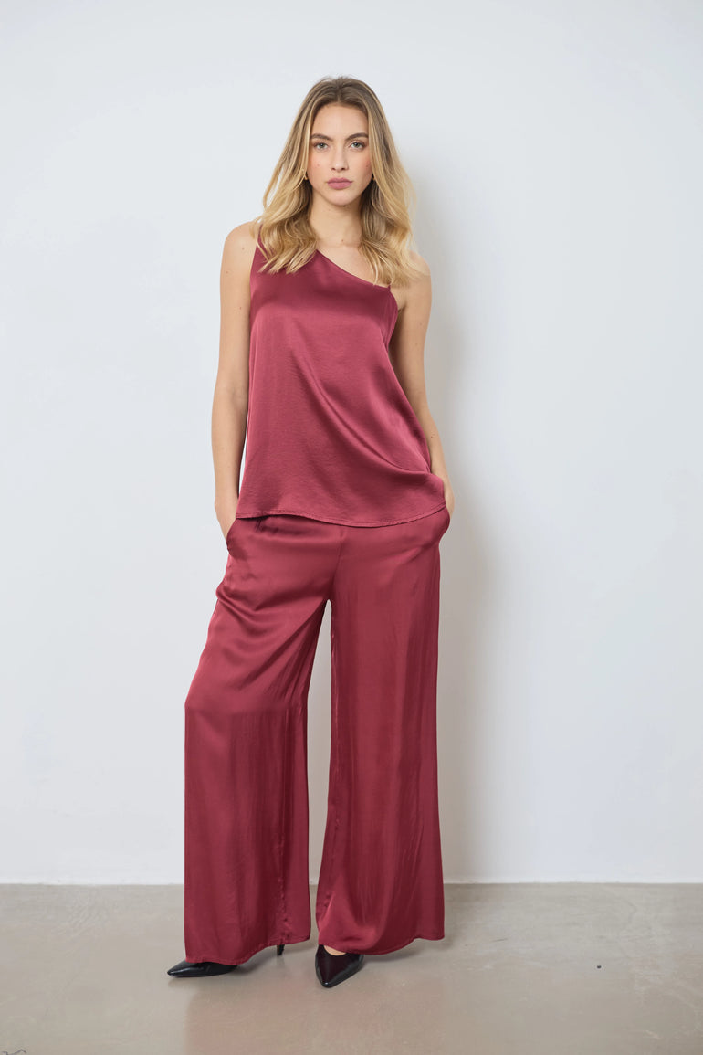 Top en satin asymétrique sans manches femme - photo 2 - Love at Me
