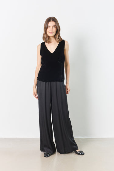 Top satin bi matière