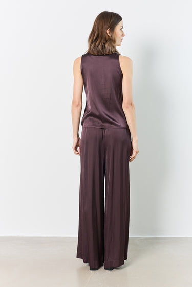 Top satin bi matière