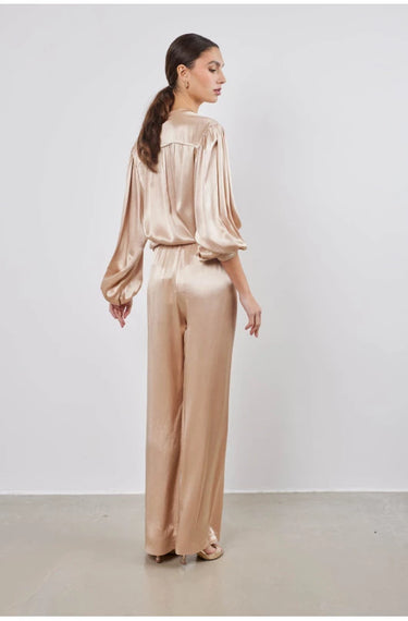 Chemise satin manches longues