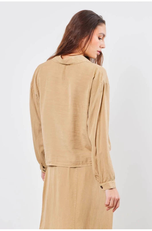 Chemise en Tencel à deux poches, manches longues femme - photo 2 - Love at Me