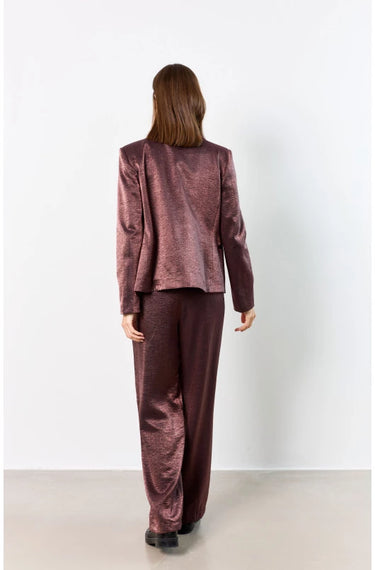 Shiny straight-leg trousers