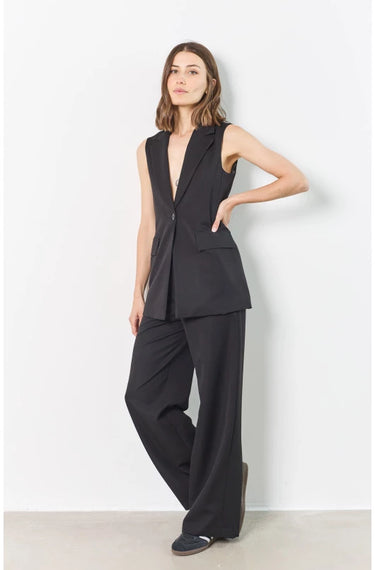 Blazer sans manche boutonné